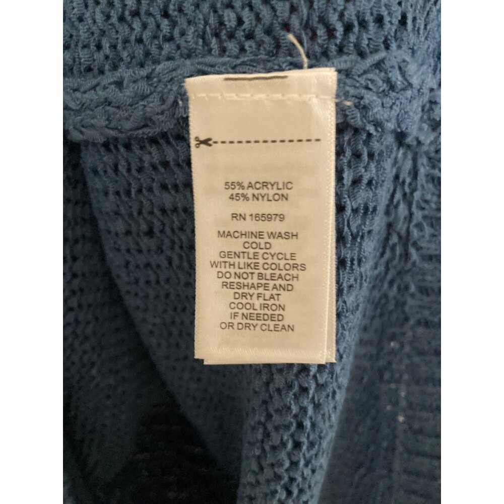 NWT MELISSA PAIGE WOMENS CREW SHORT-SLEEVE KNIT RIVERSIDE BLUE XL - Picture 6 of 6